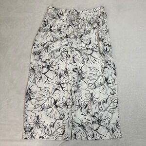 Joie Floral Wide Leg Cropped Linen Palazzo Pants Size L Tropical Resortwear Boho